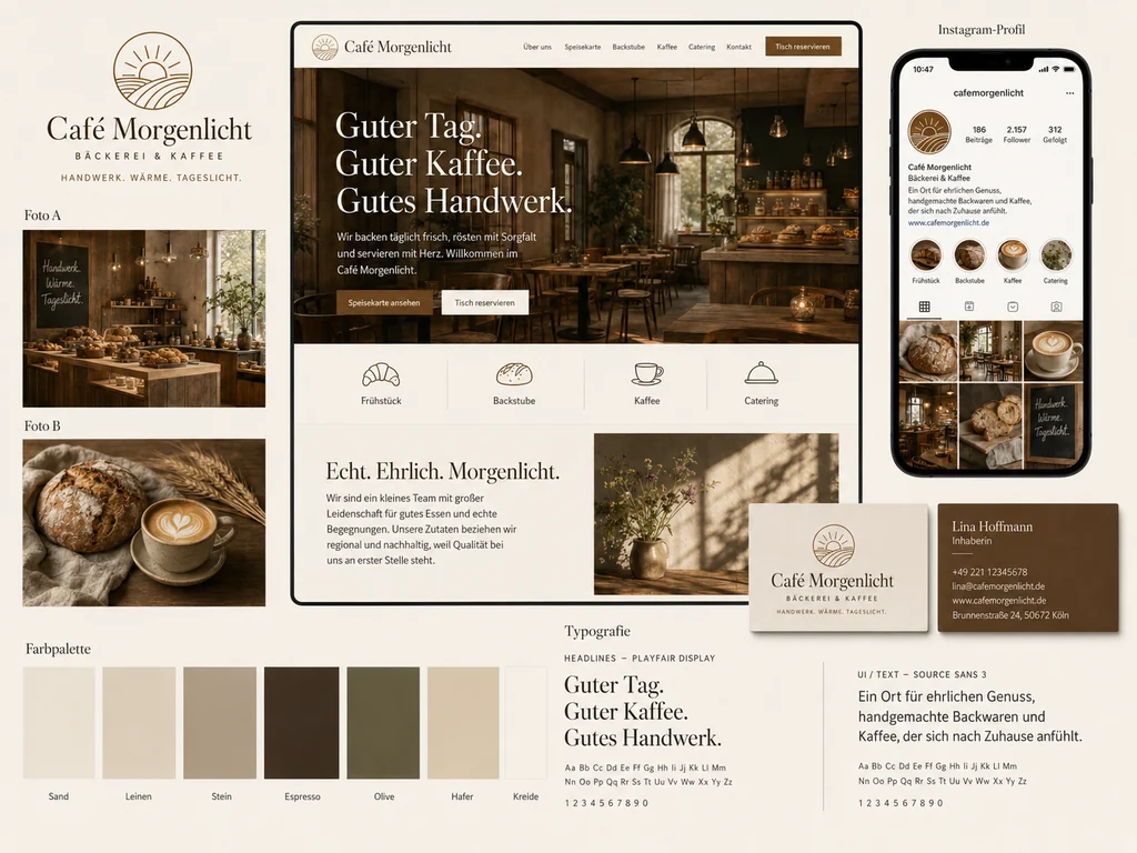 Konzeptstudie für Bäckerei & Kaffee: Café Morgenlicht