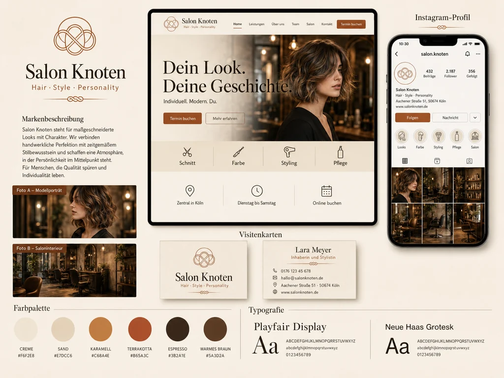 Konzeptstudie für Hair Studio: Salon Knoten