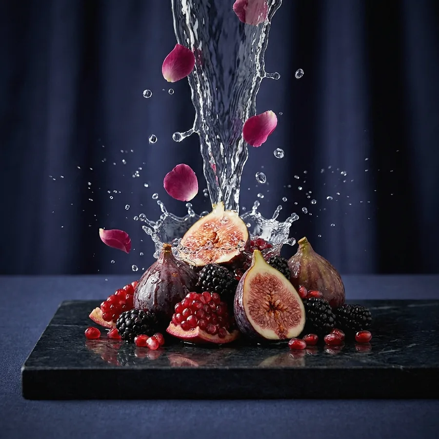 Frische Frucht mit Wasserspritzer