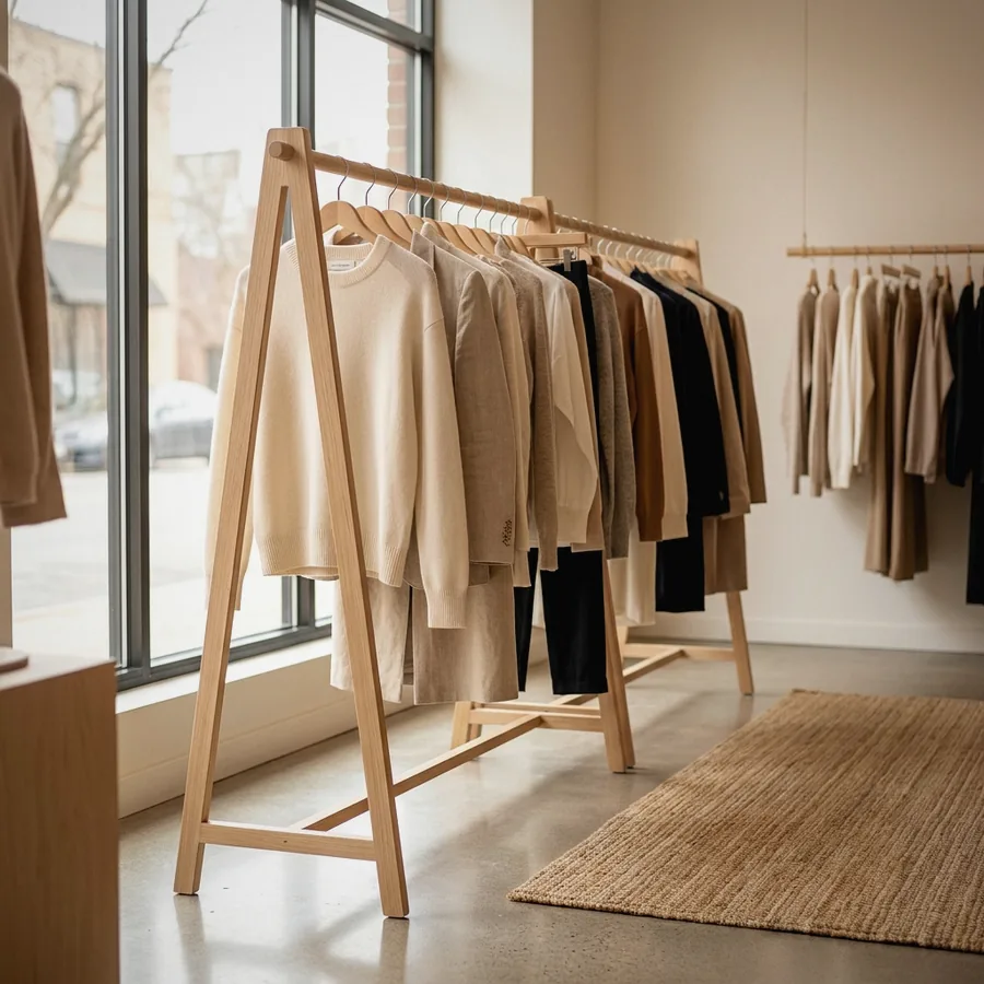 Kleiderständer in einer Boutique